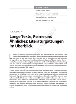 Chapter 1: Lange Texte, Reime Und Ähnliches: Literaturgattungen Im