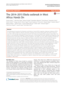 The 2014–2015 Ebola Outbreak in West Africa: Hands On