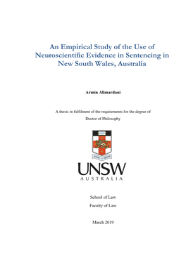 An Empirical Study of the Use of Neuroscientific Evidence in Sentencing in New South Wales, Australia