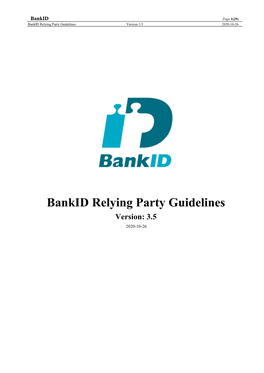 Bankid Relying Party Guidelines Version 3.5 2020-10-26