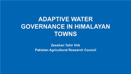 Adaptive Water Governance in Himalayan Towns