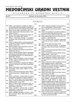 MEDOBČINSKI URADNI VESTNIK ŠTAJERSKE in KOROŠKE REGIJE Leto XV Maribor, 30