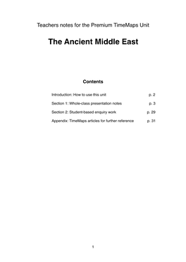 Ancient Middle East Teachers Notes