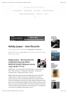 Bobby Jaspar – Sam Records