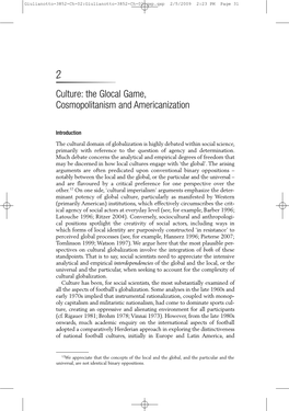 The Glocal Game, Cosmopolitanism and Americanization