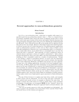 Several Approaches to Non-Archimedean Geometry