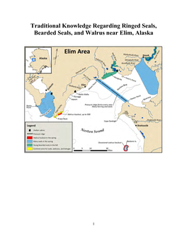 Traditional Knowledge Regarding Ringed Seals, Bearded Seals, and Walrus Near Elim, Alaska