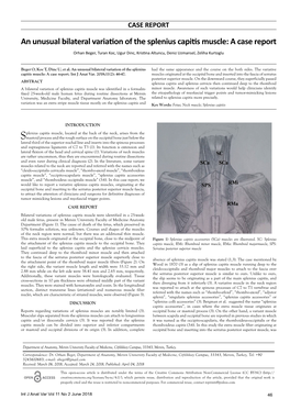 An Unusual Bilateral Variation of the Splenius Capitis Muscle: a Case Report