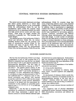 Central Nervous System Depressants