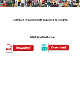 Examples of Subordinate Clauses for Children