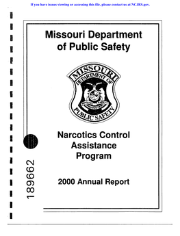 U Missouri Department ! of Public Safety ,! N I !I | | I I Narcotics Control I Assistance ,! Program