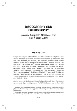 Discography and Filmography