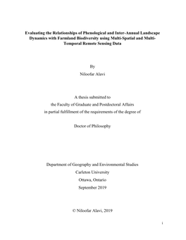 Evaluating the Relationships of Phenological and Inter-Annual