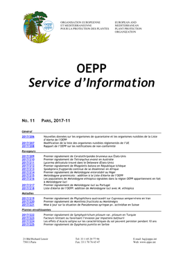 EPPO Reporting Service