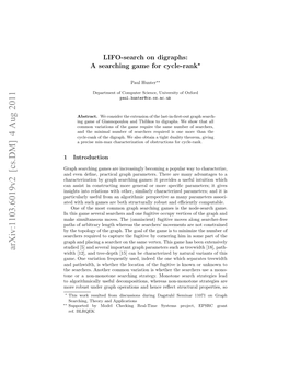 LIFO-Search on Digraphs: a Searching Game for Cycle-Rank