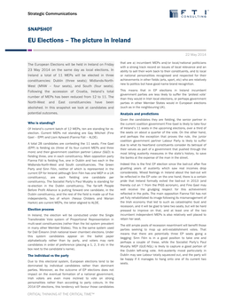 EU Elections – the Picture in Ireland