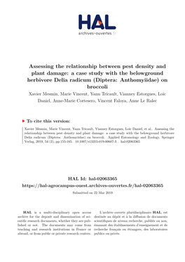 Assessing the Relationship Between Pest Density and Plant Damage