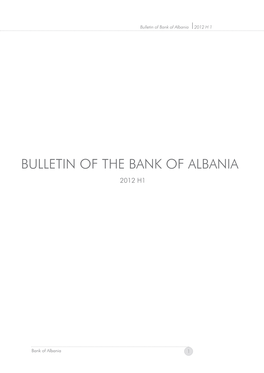 Bulletin of the BANK of ALBANIA 2012 H1
