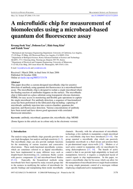 A Microfluidic Chip for Measurement of Biomolecules Using a Microbead