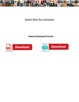 Salem Red Sox Schedule