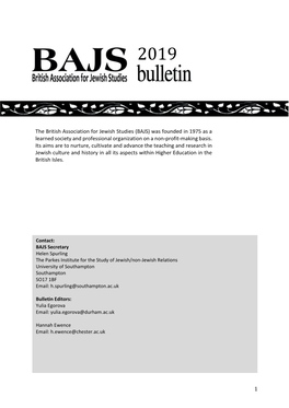 BAJS 2019 Bulletin