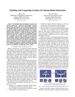 Modeling and Composing Gestures for Human-Robot Interaction