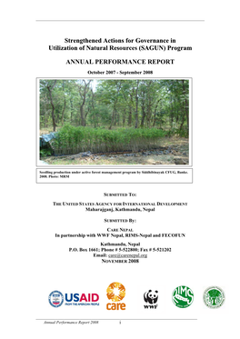 (SAGUN) Program ANNUAL PERFORMANCE REPORT