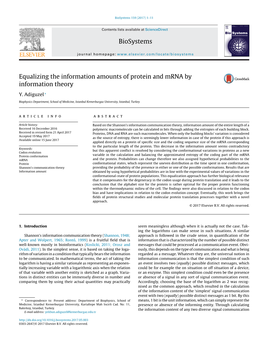 Equalizing the Information Amounts of Protein and Mrna by Information