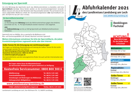 Abfuhrkalender Für Denklingen Und Fuchstal Für