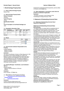 Periodic Reporting Cycle 2, Section II