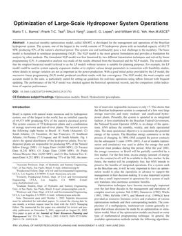 Optimization of Large-Scale Hydropower System Operations