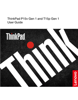 Thinkpad P15v Gen 1 and T15p Gen 1 User Guide Read This First