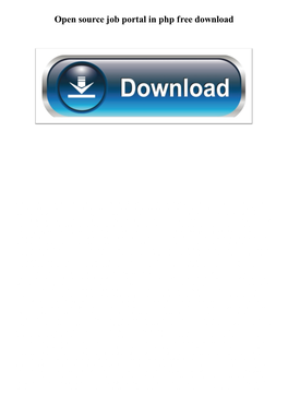 Open Source Job Portal in Php Free Download