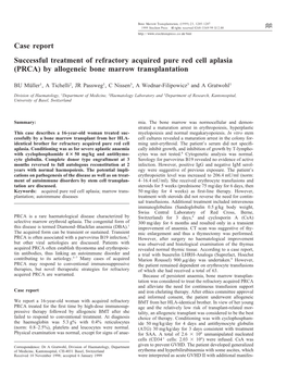 PRCA) by Allogeneic Bone Marrow Transplantation