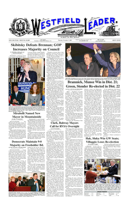 Skibitsky Defeats Brennan; GOP Increases Majority on Council by MICHAEL J
