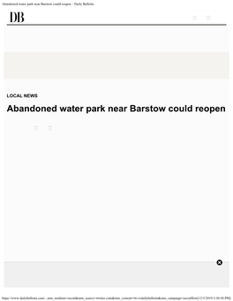 Abandoned Water Park Near Barstow Could Reopen – Daily Bulletin