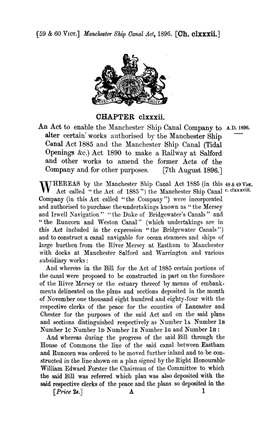 [59 & 60 VICT.] Manchester Ship Canal Act, 1896. [Oh. Clxxxii