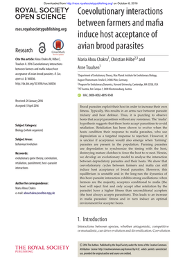 Coevolutionary Interactions Between Farmers and Mafia Induce Host