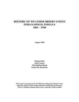 Indianapolis, Indiana 1861—1948