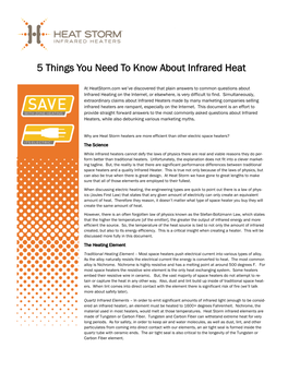 5 Things You Need to Know About Infrared Heat
