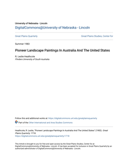 Pioneer Landscape Paintings in Australia and the United States