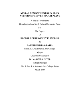 Moral Consciousness in Alan Ayckborn's Seven Major