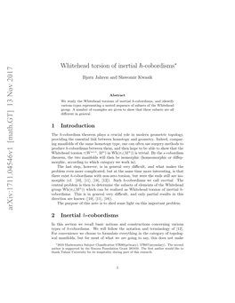 Whitehead Torsion of Inertial H-Cobordisms