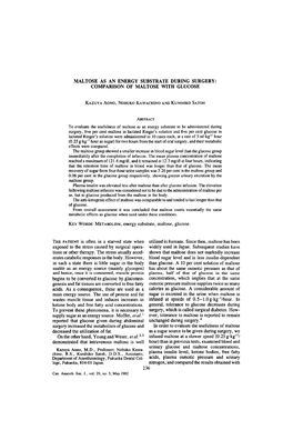 Comparison of Maltose with Glucose