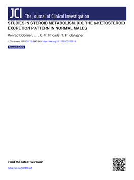 STUDIES in STEROID METABOLISM. XIX. the A-KETOSTEROID EXCRETION PATTERN in NORMAL MALES