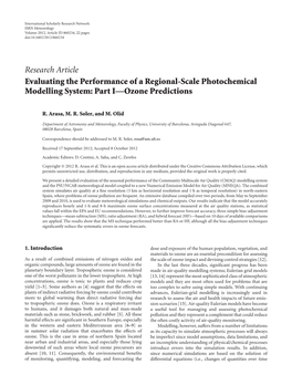 Evaluating the Performance of a Regional-Scale Photochemical Modelling System: Part I—Ozone Predictions