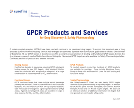 GPCR Products and Services for Drug Discovery & Safety Pharmacology