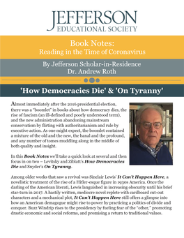 How Democracies Die' & 'On Tyranny'