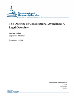 The Doctrine of Constitutional Avoidance: a Legal Overview