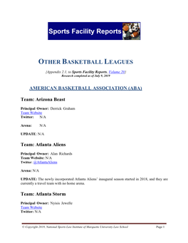 Other Basketball Leagues